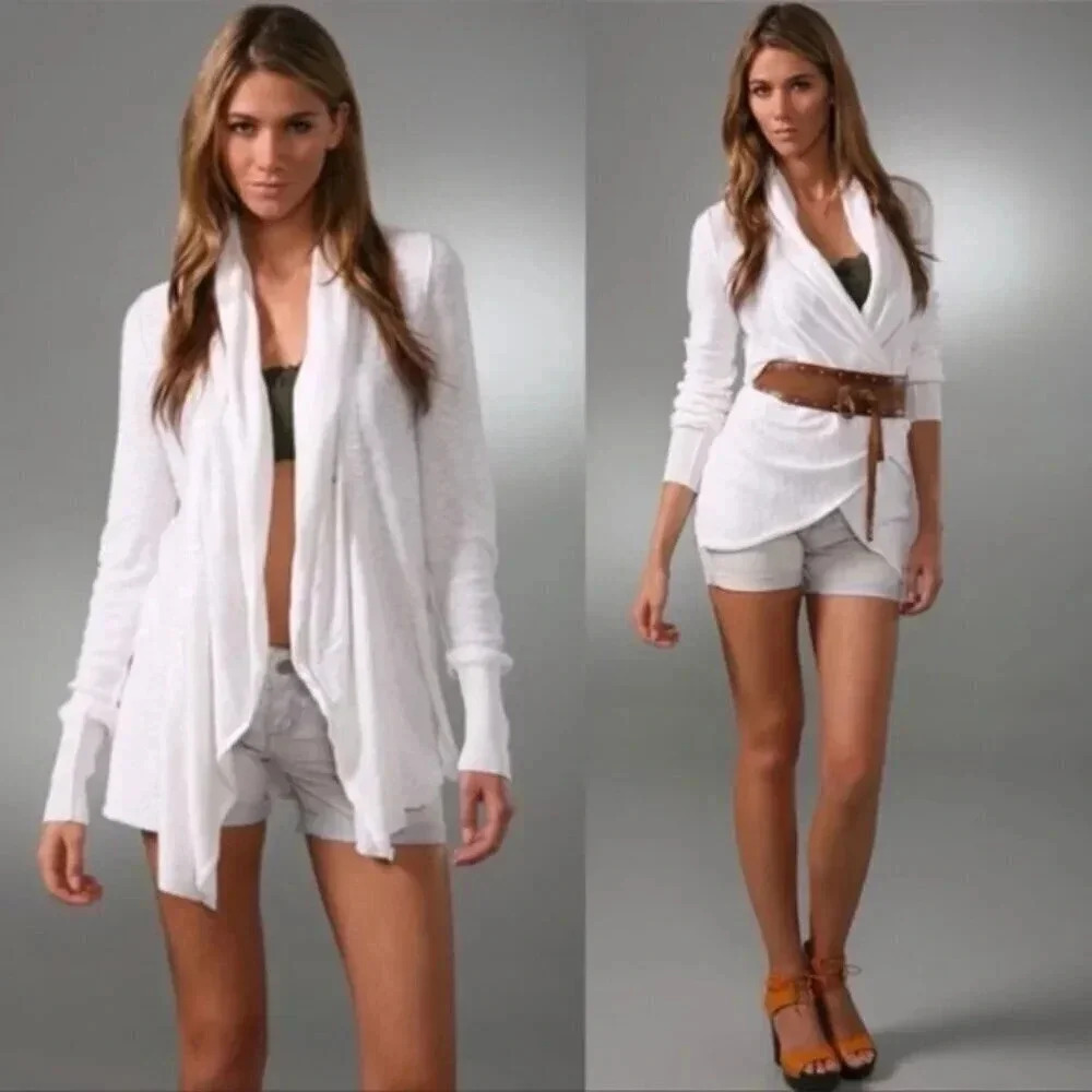 Free People Womens  Size Xsmall Decos Drape White Cardigan
